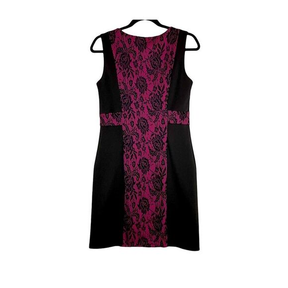 Enfocus Petite Bodycon Dress Black and Magenta 8P - Picture 1 of 12